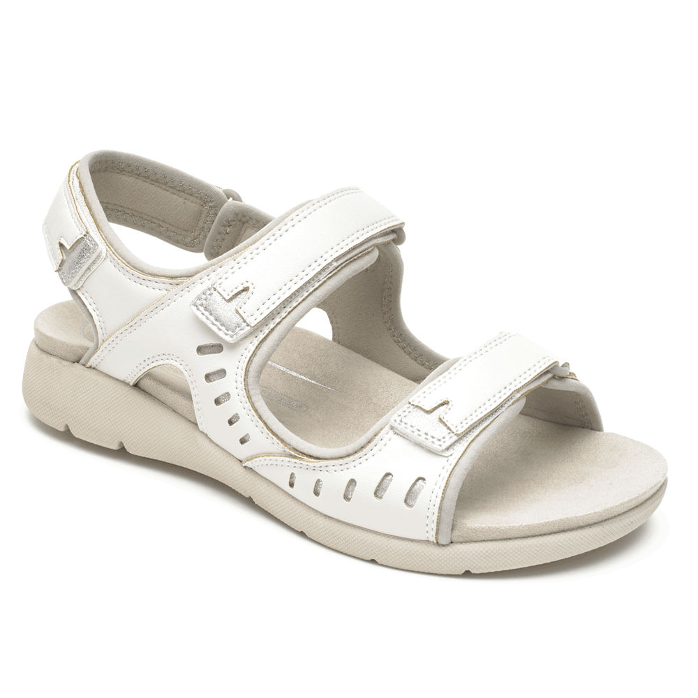 Sandalias Rockport Mujer Mexico - Eileen Comfort Blancos - CUWDO9548